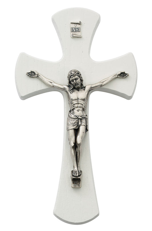 7" White Wall Crucifix