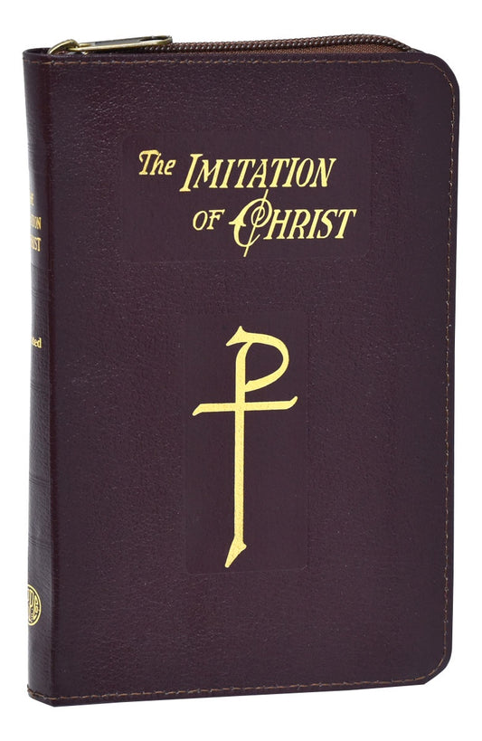 Imitation Of Christ by Thomas A Kempis with Zipper in Burgundy Leather