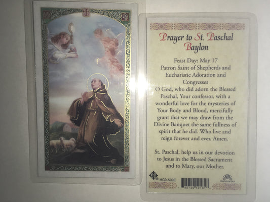 St. Paschal Baylon Holy Card