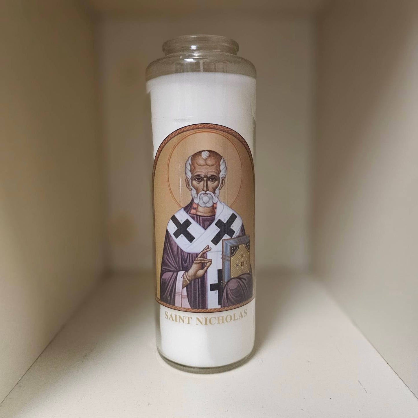 Holy Icons White Prayer Intention Candle