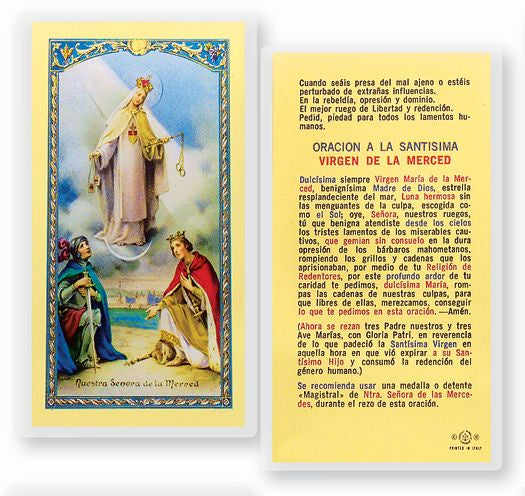 Oracion A La Santisima Virgen De La Merced Estampita - Our Lady of Mercy Holy Card