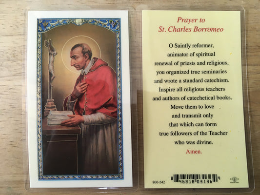 Prayer to St. Charles Borromeo Holy Card