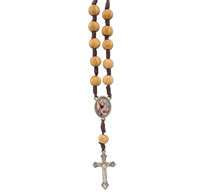 Limited Run: Our Lady of Guadalupe Rose Scented Wooden Rear-view Mirror Decade Rosary