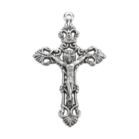 2"  Baroque Acanthus Leaf Crucifix