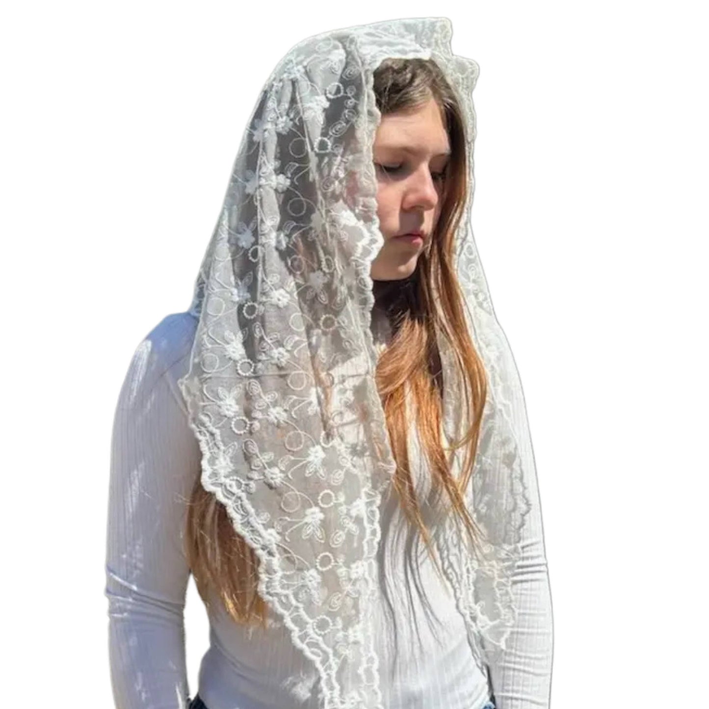 St. Rebekah Church Veil - WHITE
