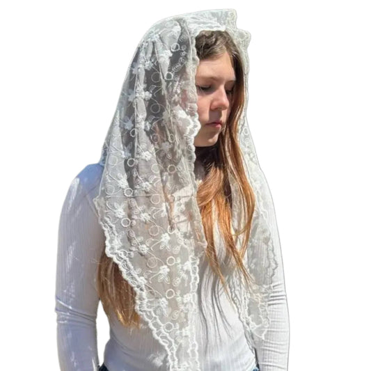 St. Rebekah Church Veil - WHITE
