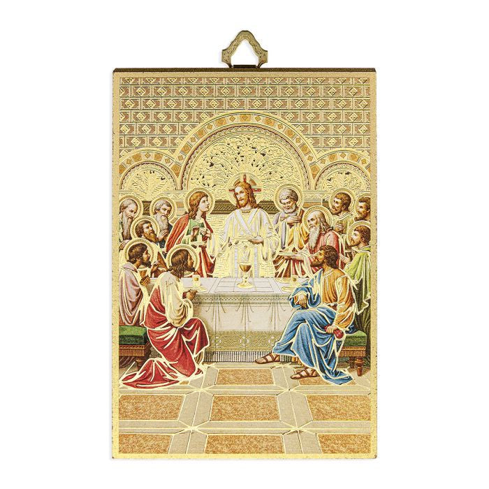 The Last Supper Gold Foil Mosaic Wood Plaque – St. Anthony's Catholic ...