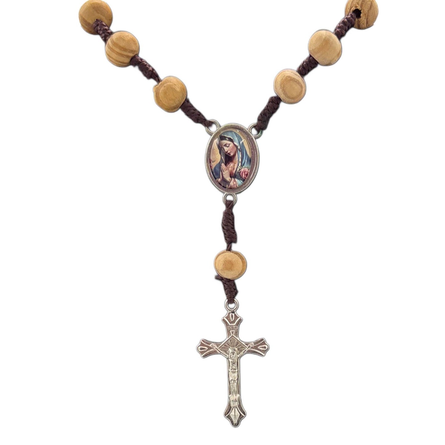 Limited Run: Our Lady of Guadalupe Rose Scented Wooden Rear-view Mirror Decade Rosary