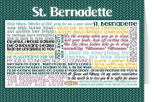 St. Bernadette quotes greeting card