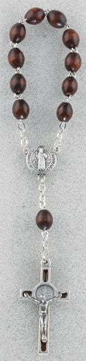 BROWN SAINT BENEDICT 1 DECADE ROSARY