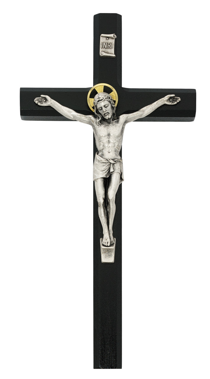 Black Wood Crucifix - 10"