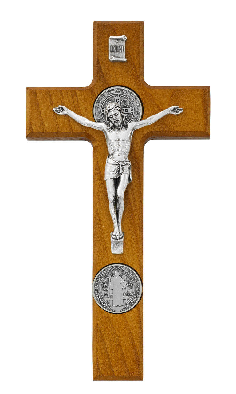 9" WALNUT STAIN BENEDICT CRUC