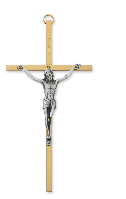 6" Brass Crucifix