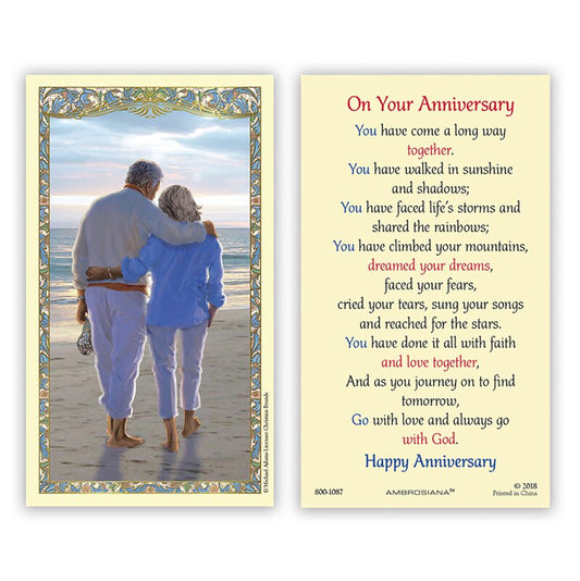 On Your Anniversary Holy Card - Wedding Anniversary