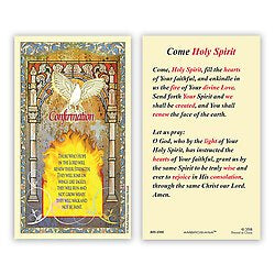 Come Holy Spirit Confirmation Holy Card