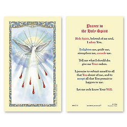 Prayer to the Holy Spirit holy card