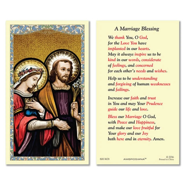 A Marriage Prayer Holy Card