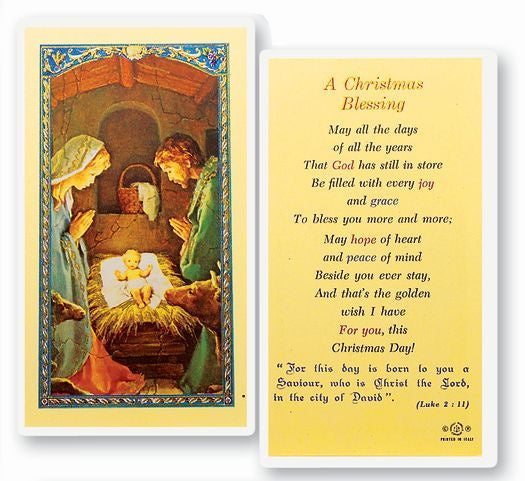 A Christmas Blessing - Holy Card