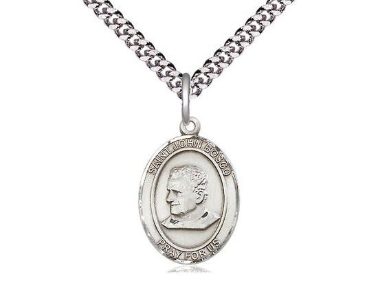 St. John Bosco Sterling Silver Medal with Stainless Chain