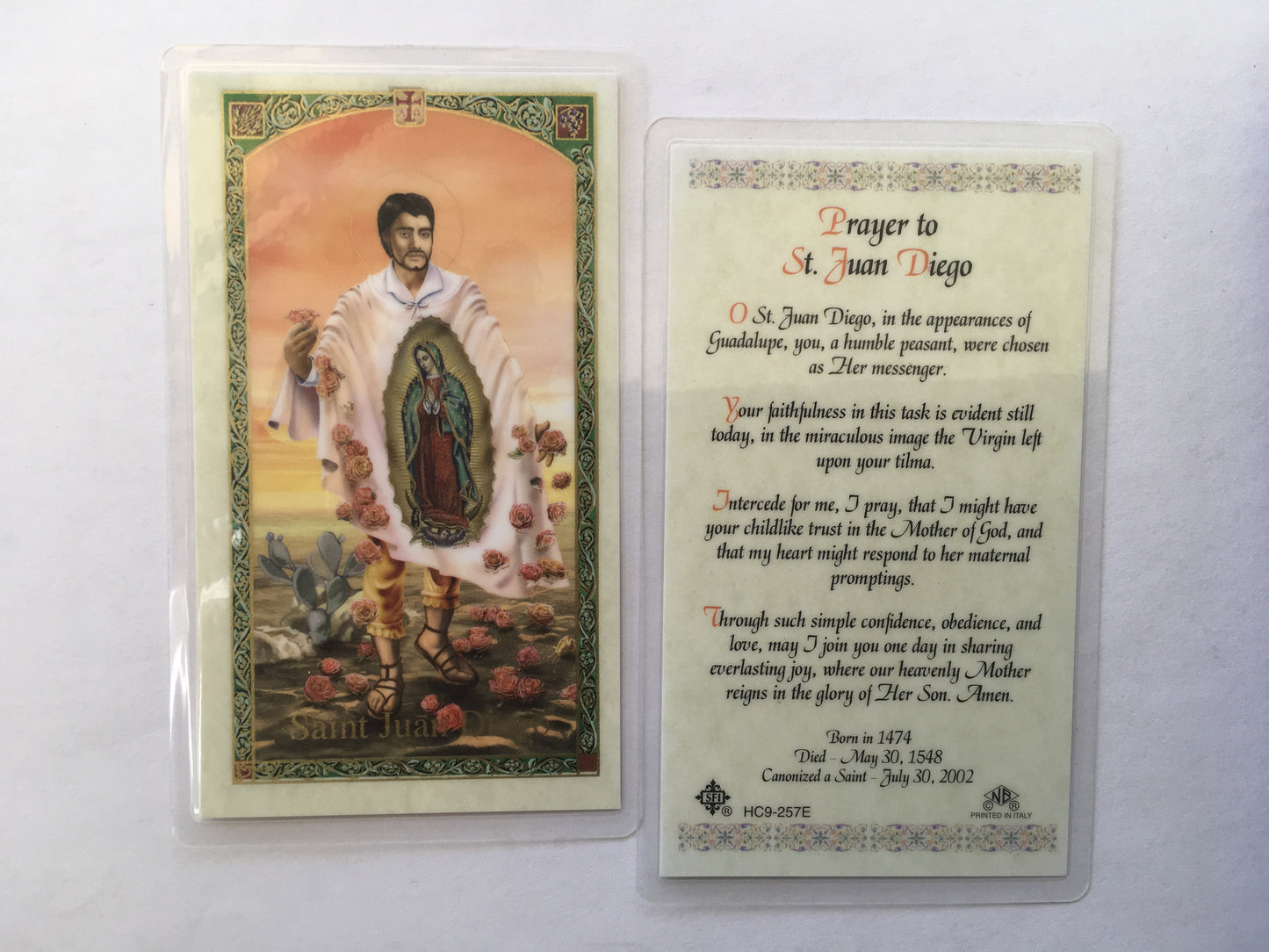 St. Juan Diego - Holy Card