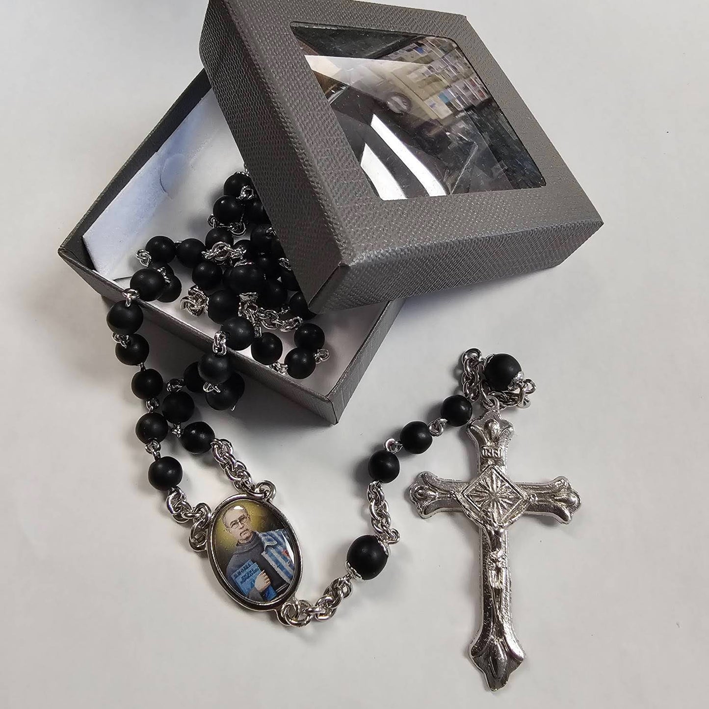 St. Maximilian Kolbe Rosary with Photo Center