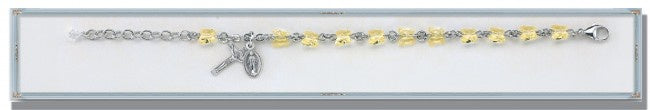 Swarovski Crystal Jonquil Butterfly Sterling Silver Rosary Bracelet 6mm