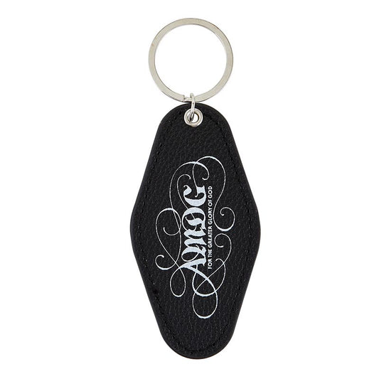 AMDG Leather Tag Keychain