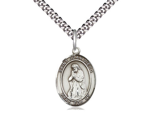 St. Juan Diego Sterling Silver Medal with 20" Chain