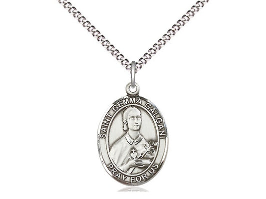 St. Gemma Galgani Sterling Silver Medal with 18" Chain