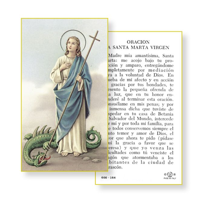 Santa Marta Virgen Holy Card