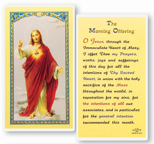 The Morning Offering, Prayer Holy Card