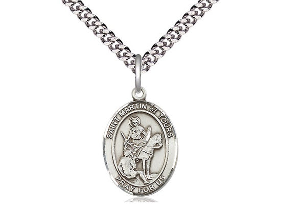 St. Martin of Tours Sterling Silver Medal with Chain