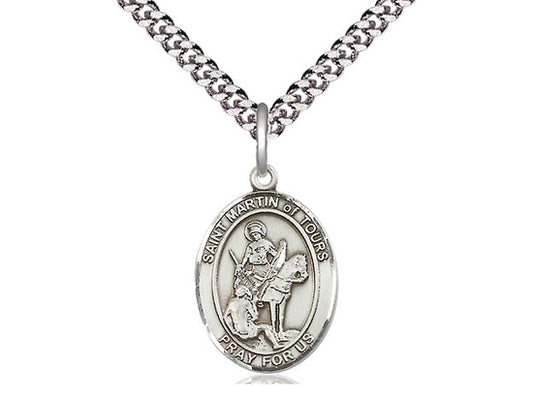 St. Martin of Tours Sterling Silver Medal with Chain