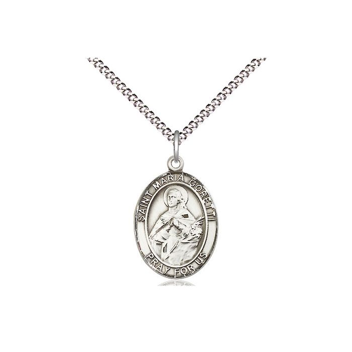 St. Maria Goretti Silver Silver Medal - 18" Chain