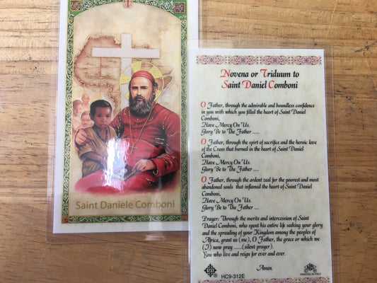 St. Daniel Comboni Novena or Triduum Holy Card