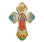 7" Guadalupe Cross Full Image With Holy Spirit And Cherubs.