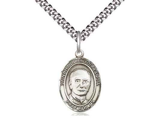 St. Hannibal Di Francia Sterling Silver Medal with Chain