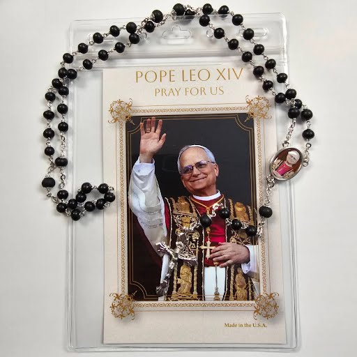 Pope Leo XIV Rosary with Prayer Card