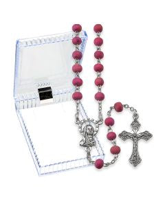 Rose Scented Rosary With Small Wood Beads