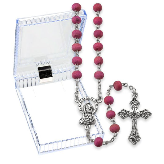 Rose Scented Rosary With Small Wood Beads