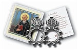 SAINT BENEDICT ROSARY RING AND PRAYER CARD