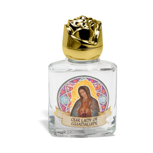 Our Lady of Guadalupe Glass Holy Water Bottle