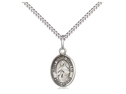 St. Maria Goretti Silver Silver Medal - 18" Chain