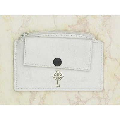 Leather Rosary Case with Zipper and Snap Pocket (Medium-Large Rosaries)