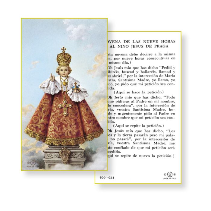 Infant of Prague Holy Card in Spanish