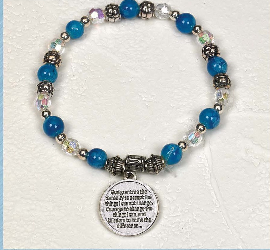 Serenity Prayer - Italian Stretch Bracelet with Prayer Card