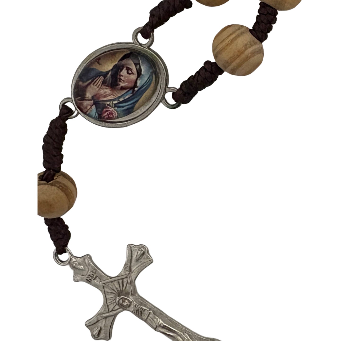 Limited Run: Our Lady of Guadalupe Rose Scented Wooden Rear-view Mirror Decade Rosary