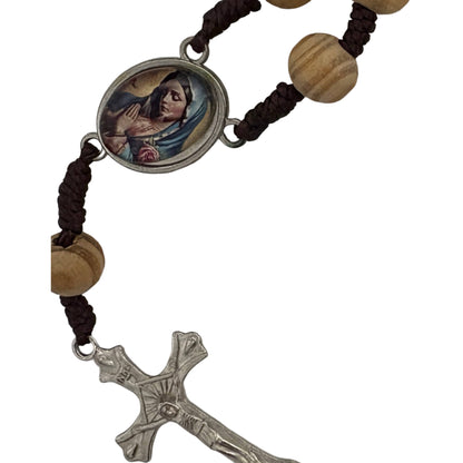 Limited Run: Our Lady of Guadalupe Rose Scented Wooden Rear-view Mirror Decade Rosary