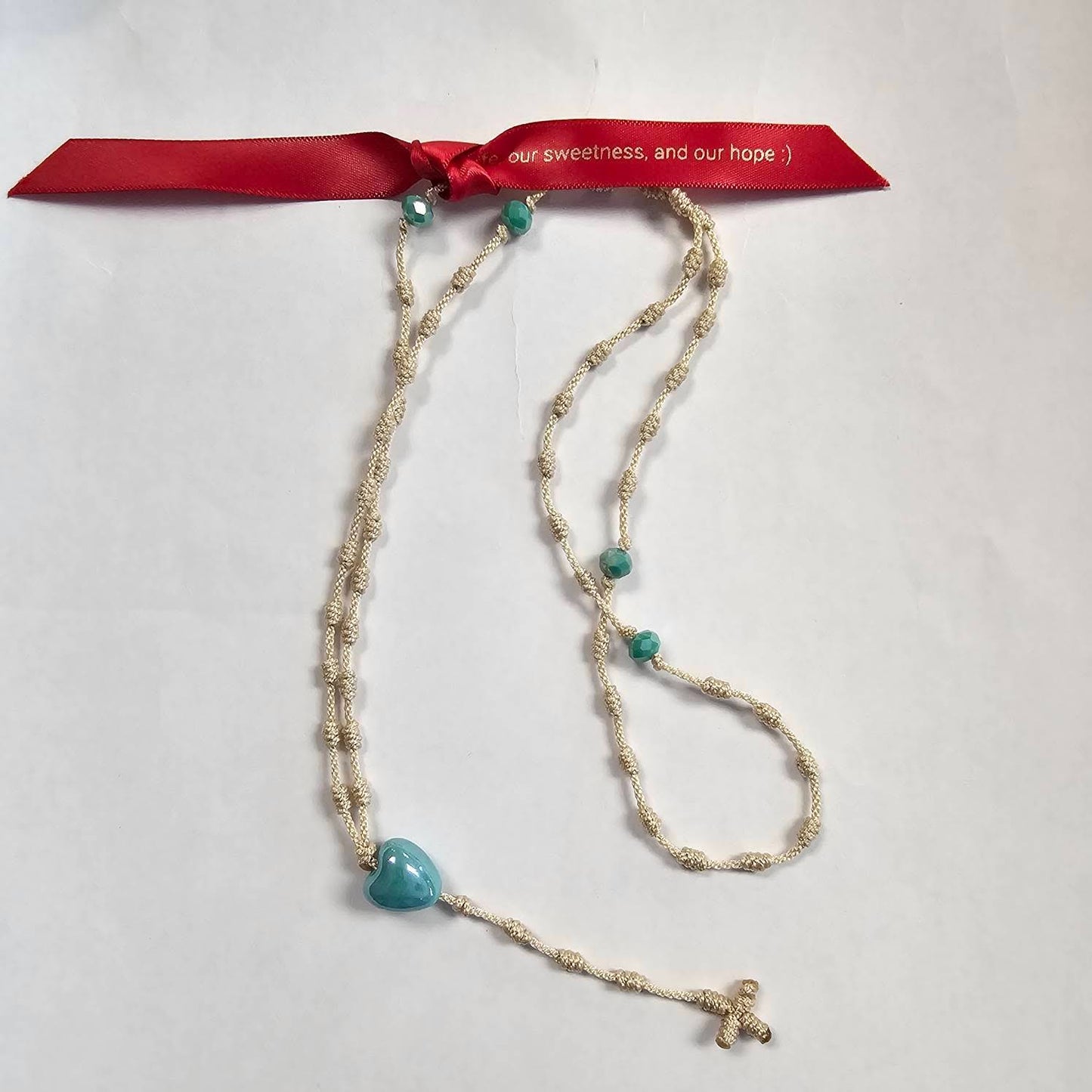 Made with Love, Corded Rosaries with Ceramic Heart Center