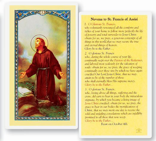 St. Francis of Assisi Novena Holy Card